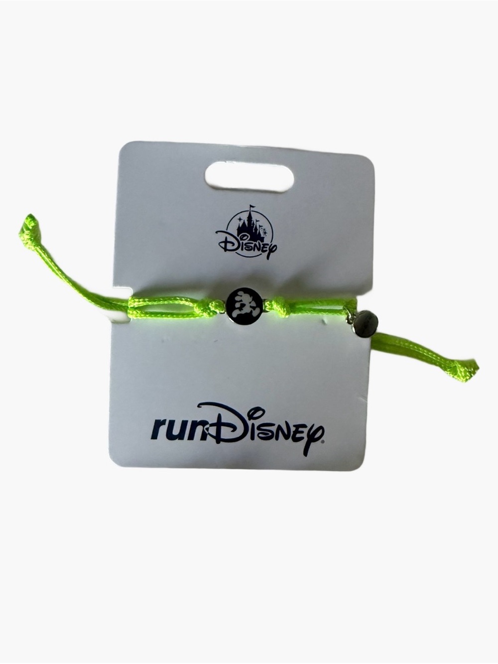 RunDisney Adjustable Bracelet Green Running Mickey Charm